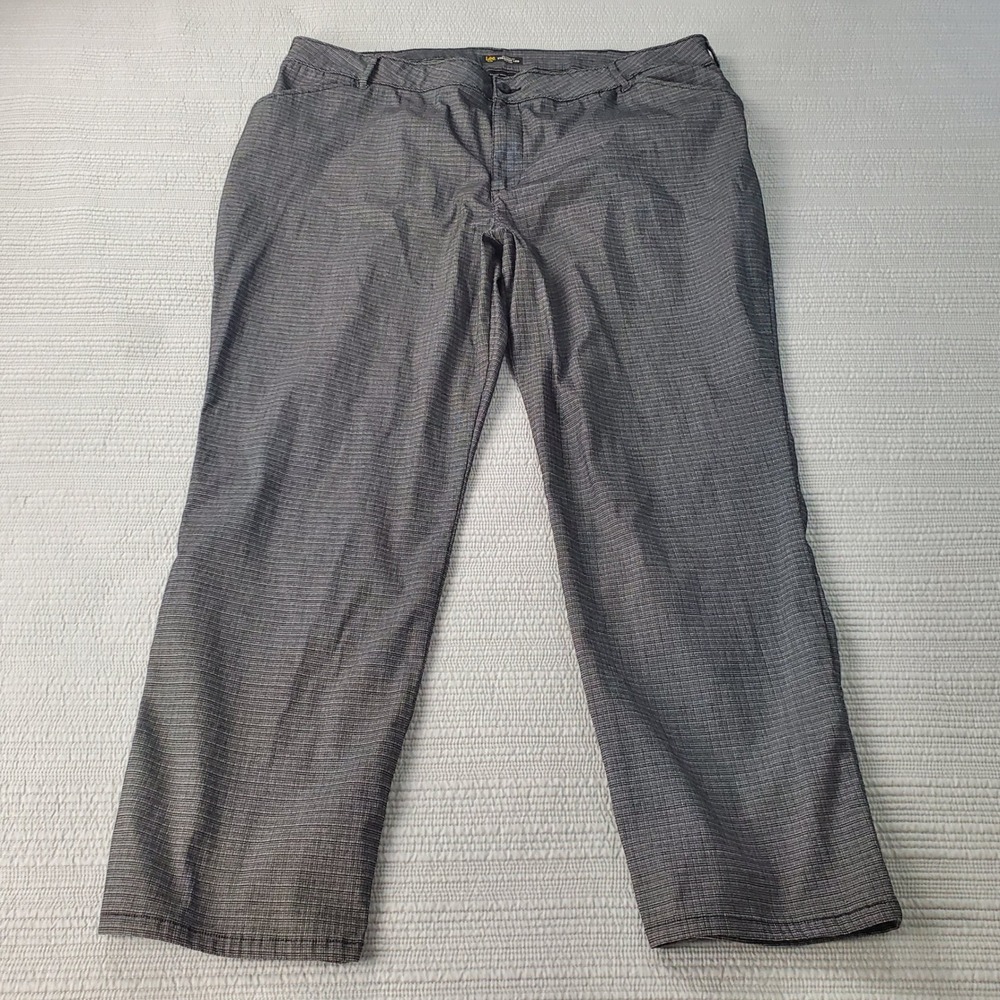 Lee Straight Leg Pants Womens 24W Black Textured Mid Rise Relaxed Fit